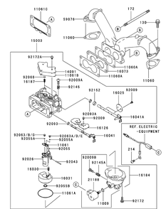 Kawasaki Fh680v-Ds29 Carburetor Diagram and Parts List for M48-KW (53AI8CT2050-23HP)(2010) Cub Cadet Lawn Tractor